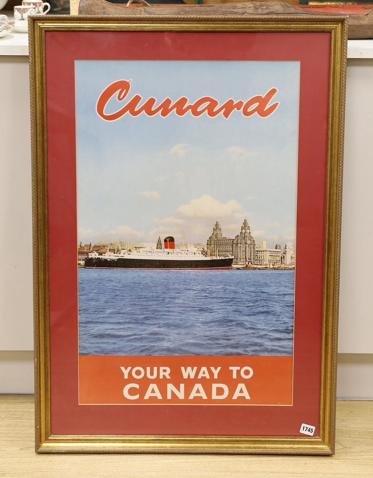 Cunard poster of Liverpool - “Your Way to Canada”, 77 x 48cm